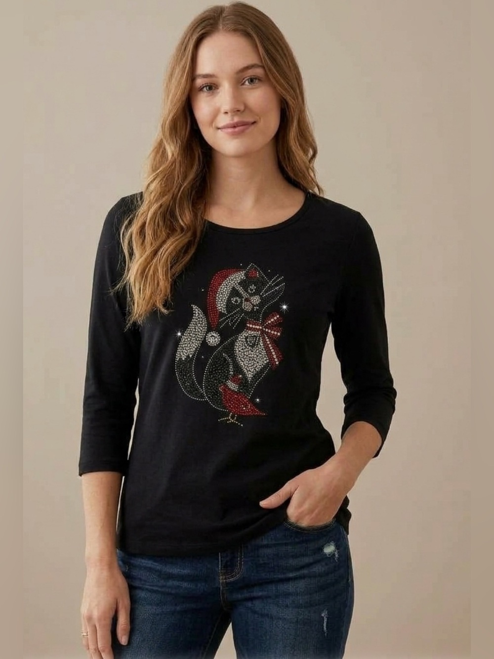 Christine Alexander rhinestone-embellished top Black Size S